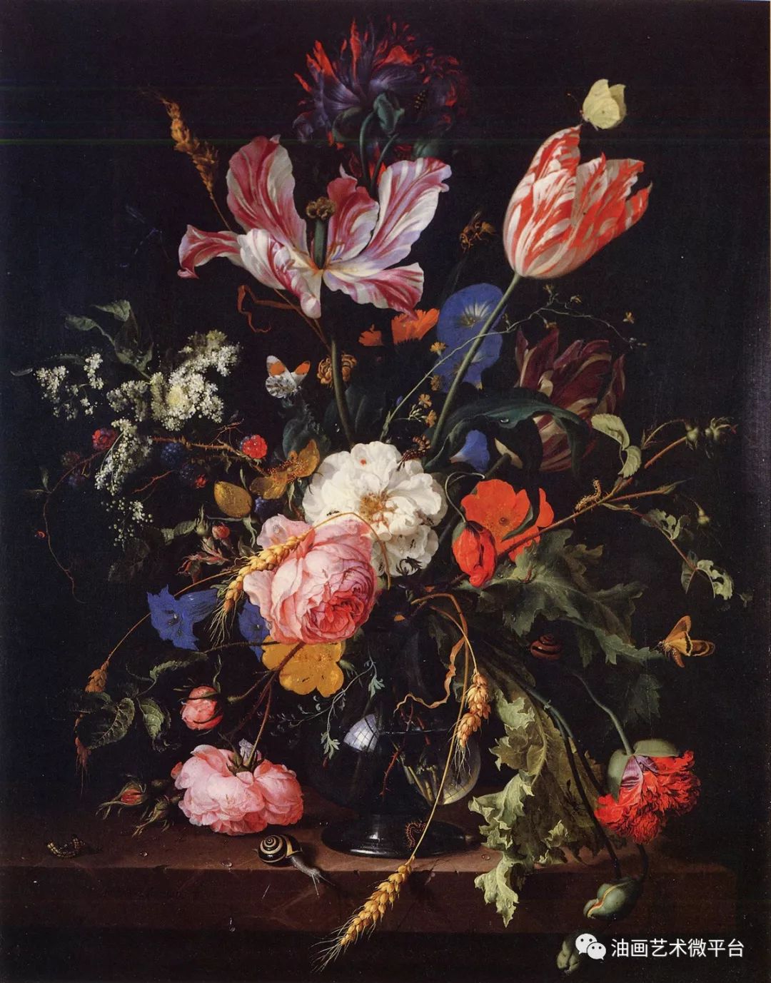 荷兰画家杨戴维茨德希姆jandavidszdeheem古典静物花卉油画