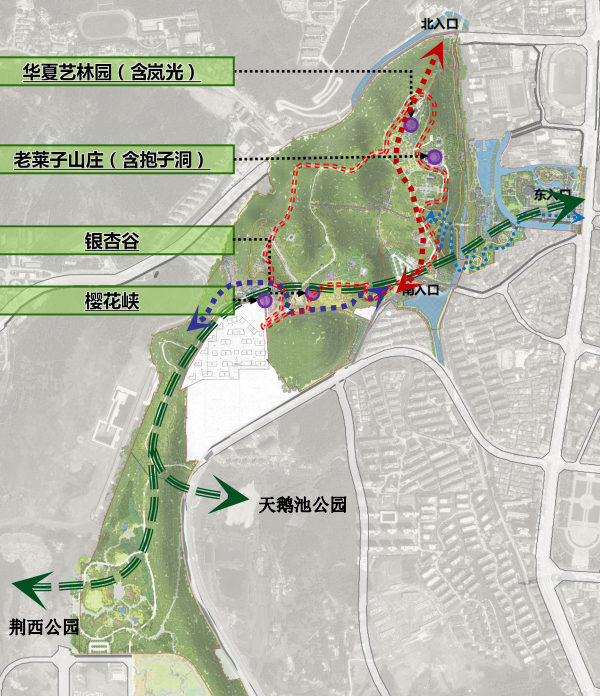荆门印象馆,诗画长廊,上山景观廊道等景点设施,龙泉公园也从以前简单