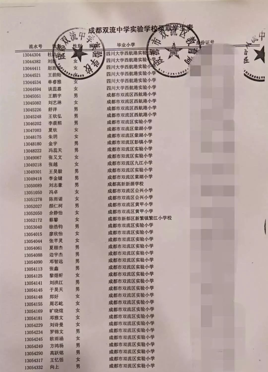 最全发布石室北湖西川嘉祥玉垒师大一中等20所学校摇号结果公布