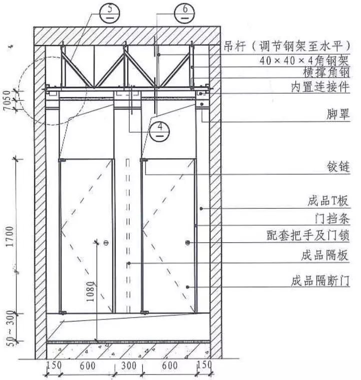 落地式隔断平面图▲落地式隔断立面图好了,今天分别从卫生