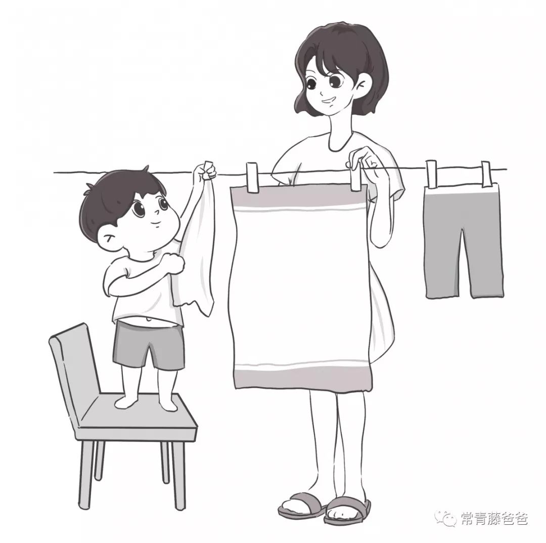 晾衣服卡通简笔画图片