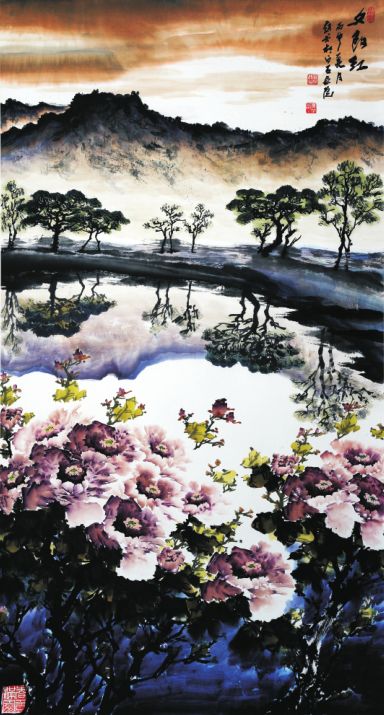 原创艺术中国赵岳新牡丹精神的传神写照