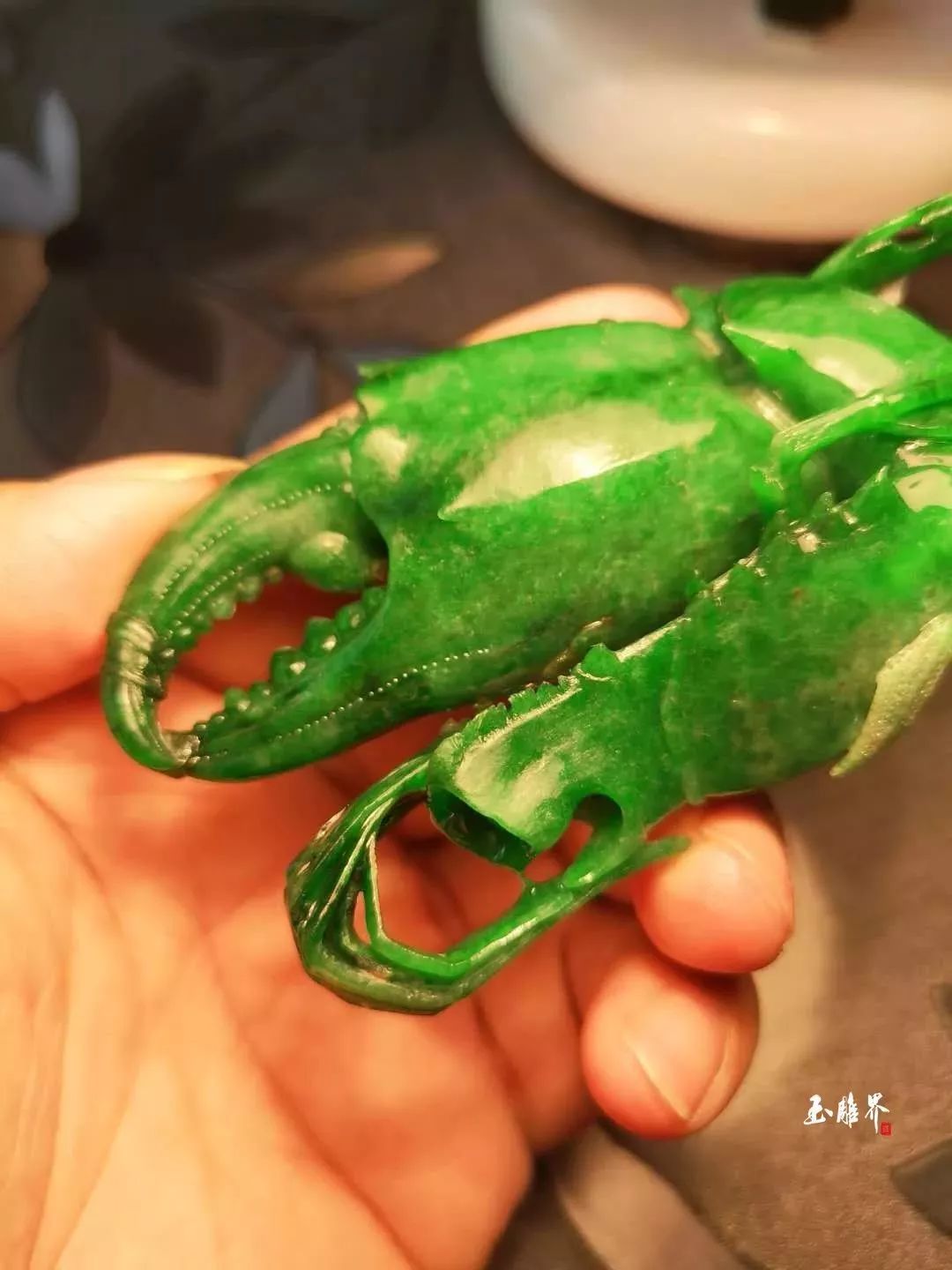 300块买了块干涩的翡翠,一只大螃蟹的创意翻万倍