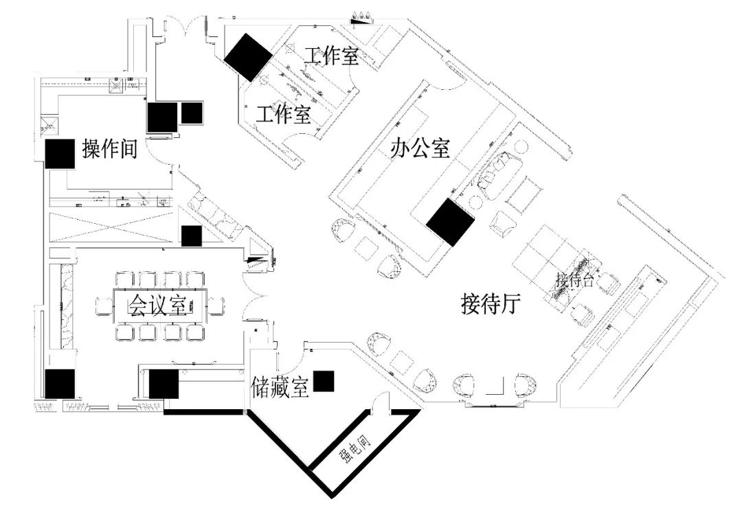,接待大厅,独立小型会议室,文印室