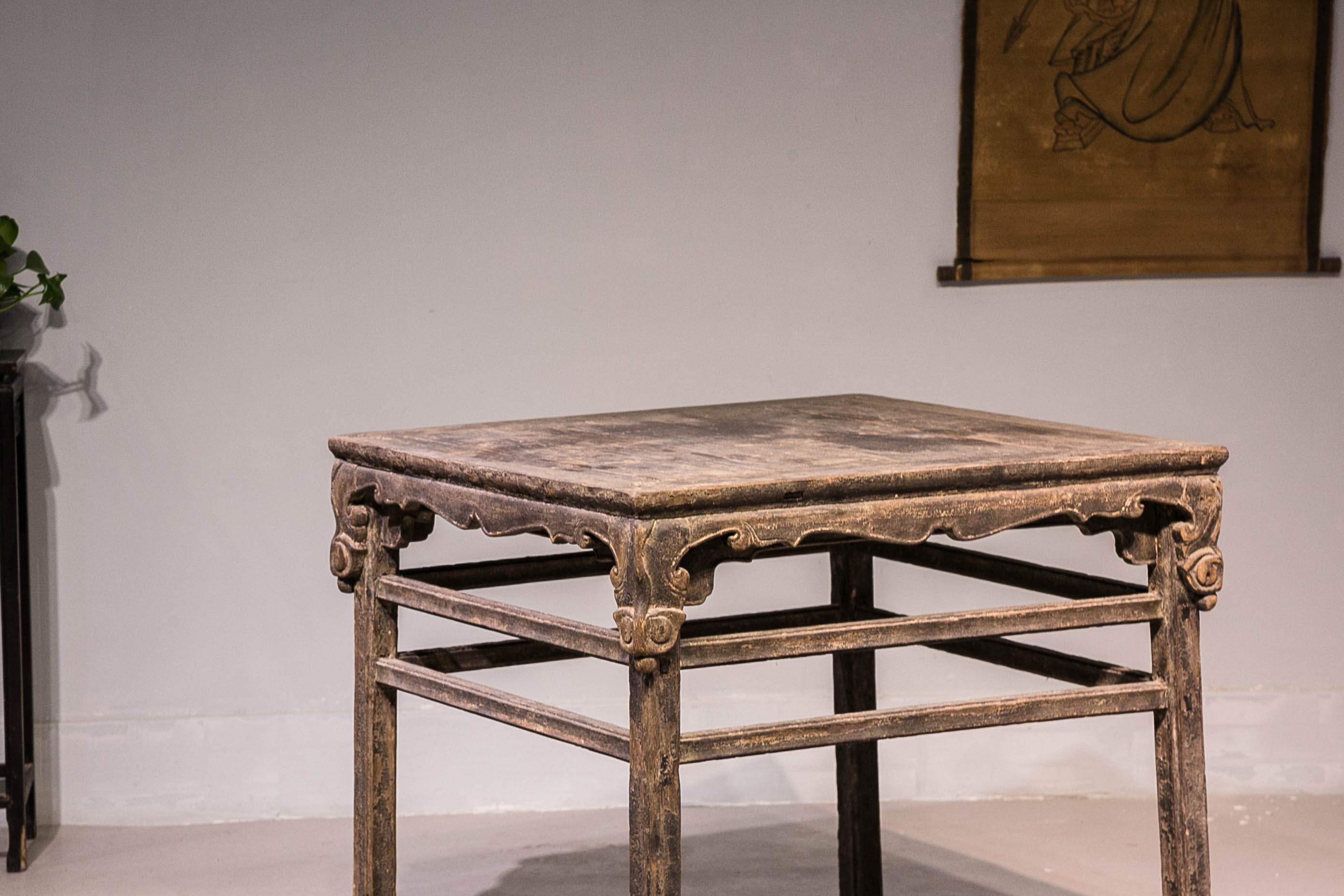 明清家具之明式黑漆展腿式双牙板方桌