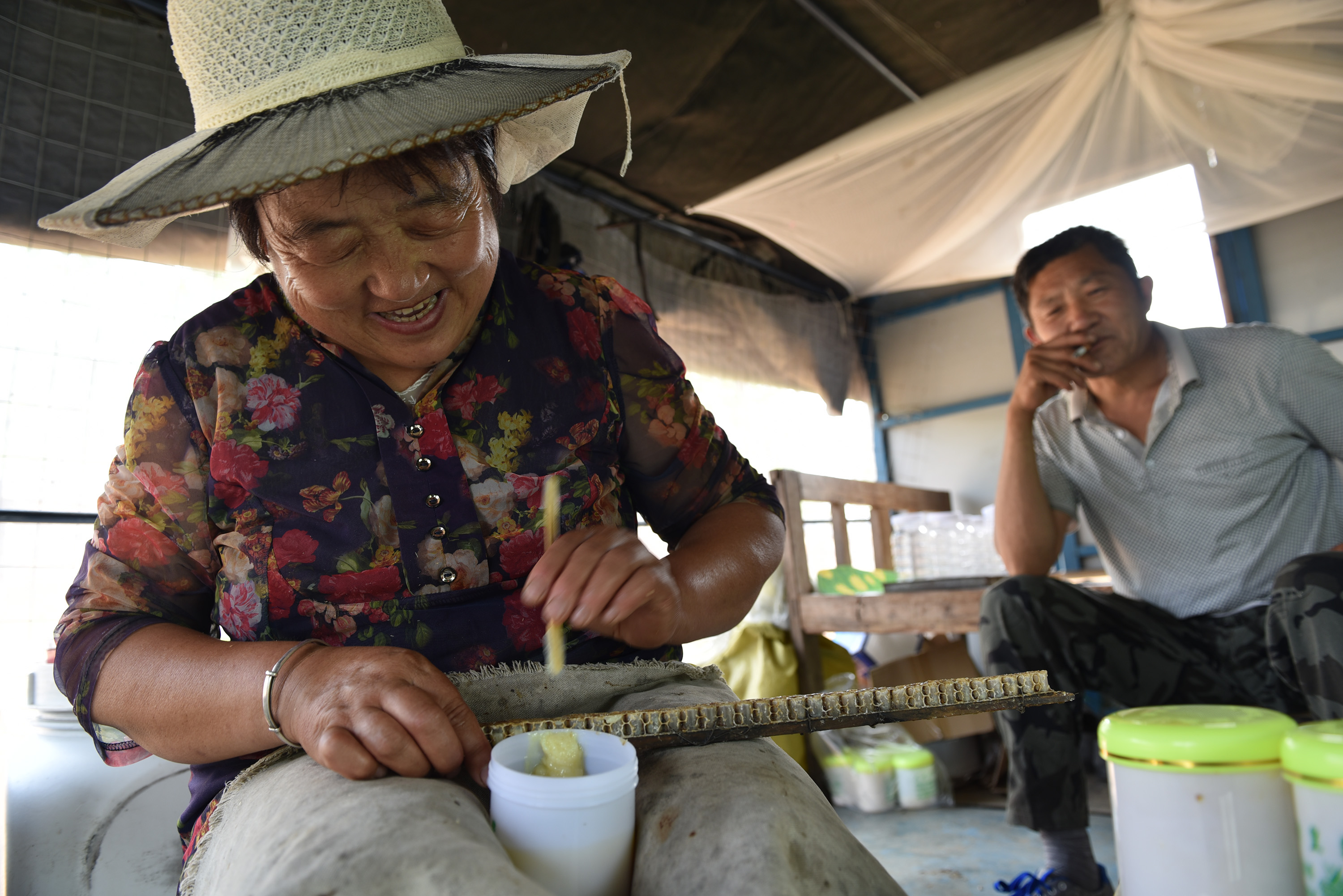 54岁夫妻放蜂采蜜30年一年在家时间仅两三个月