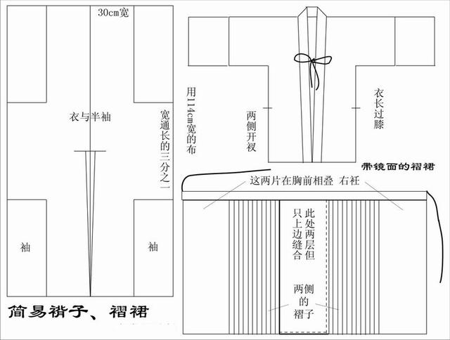 看了这些汉服的裁剪图分析新手也能自己动手制作一件收藏起来