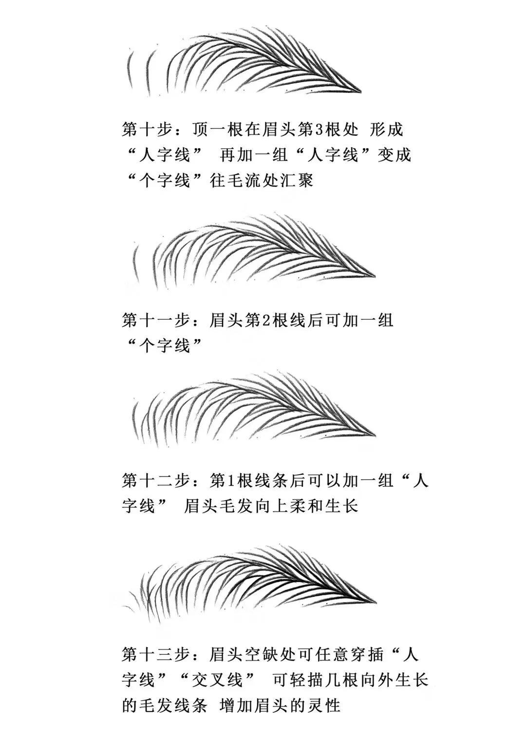 男土线条眉排列步骤