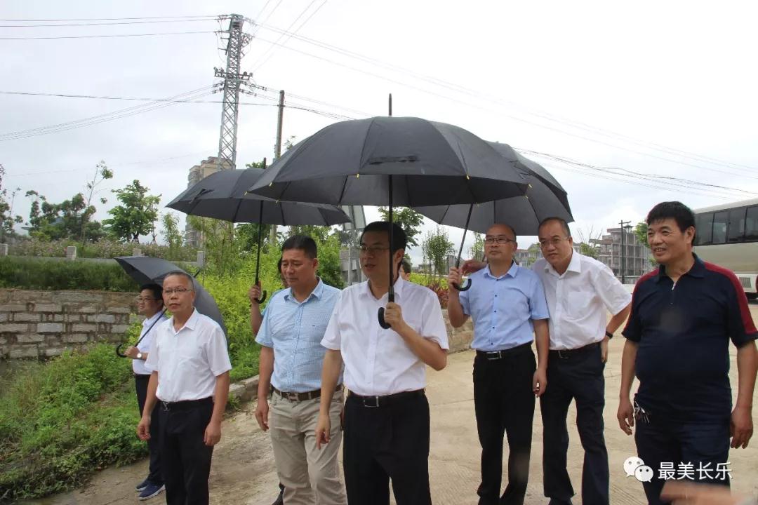 蔡劲松一行实地察看鹤上莲柄港主河道东平村段,金峰塘下村段河道,潭头