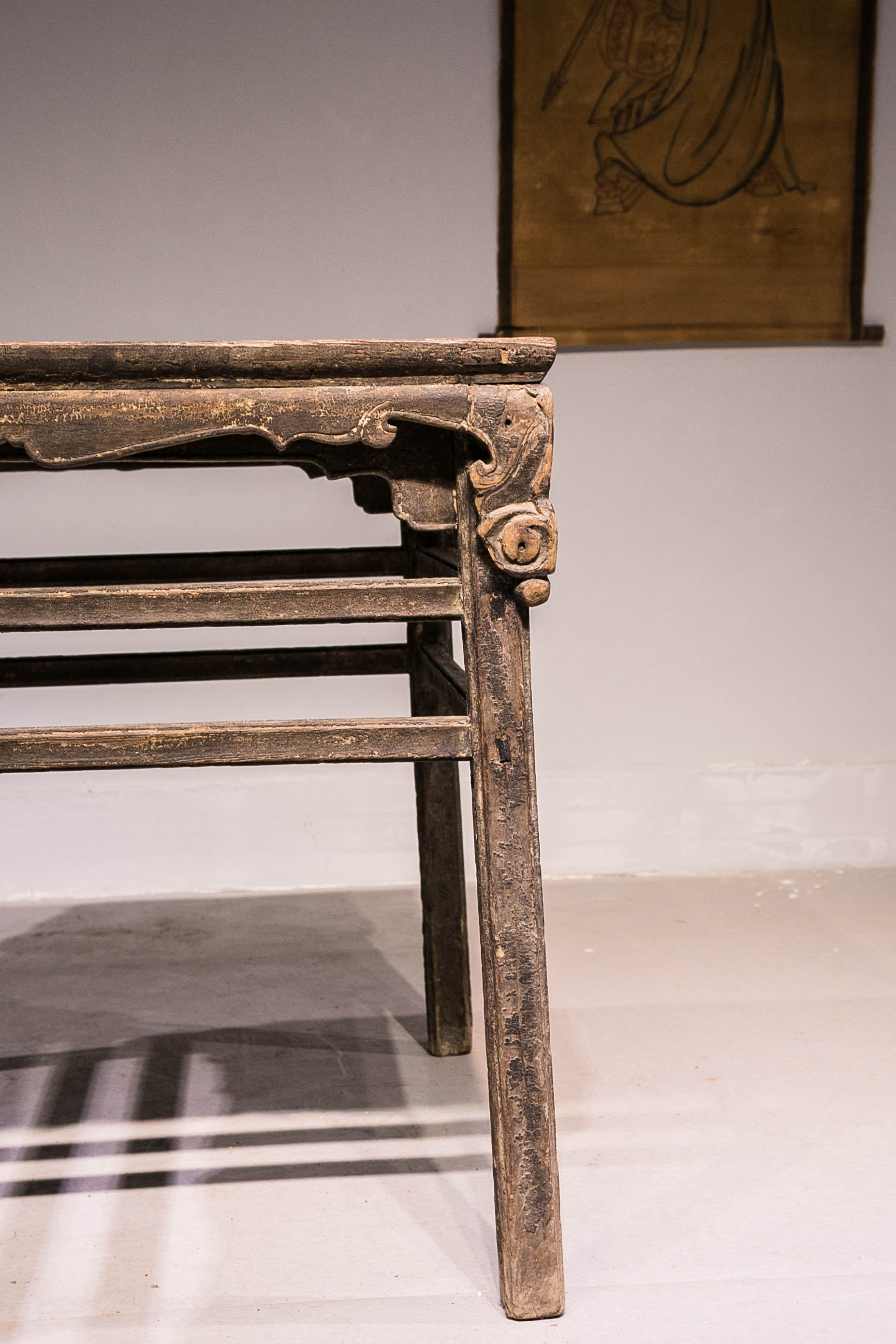 明清家具之明式黑漆展腿式双牙板方桌