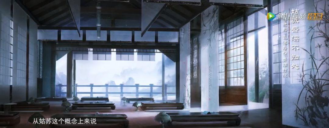 室内设计,该有的细格窗棱,青纱帐幔,一点不疏忽.大场景秀美清雅.