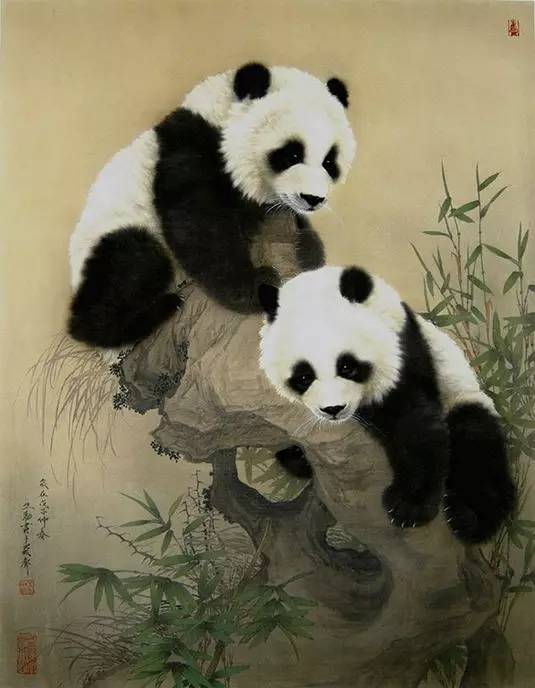 工笔大熊猫