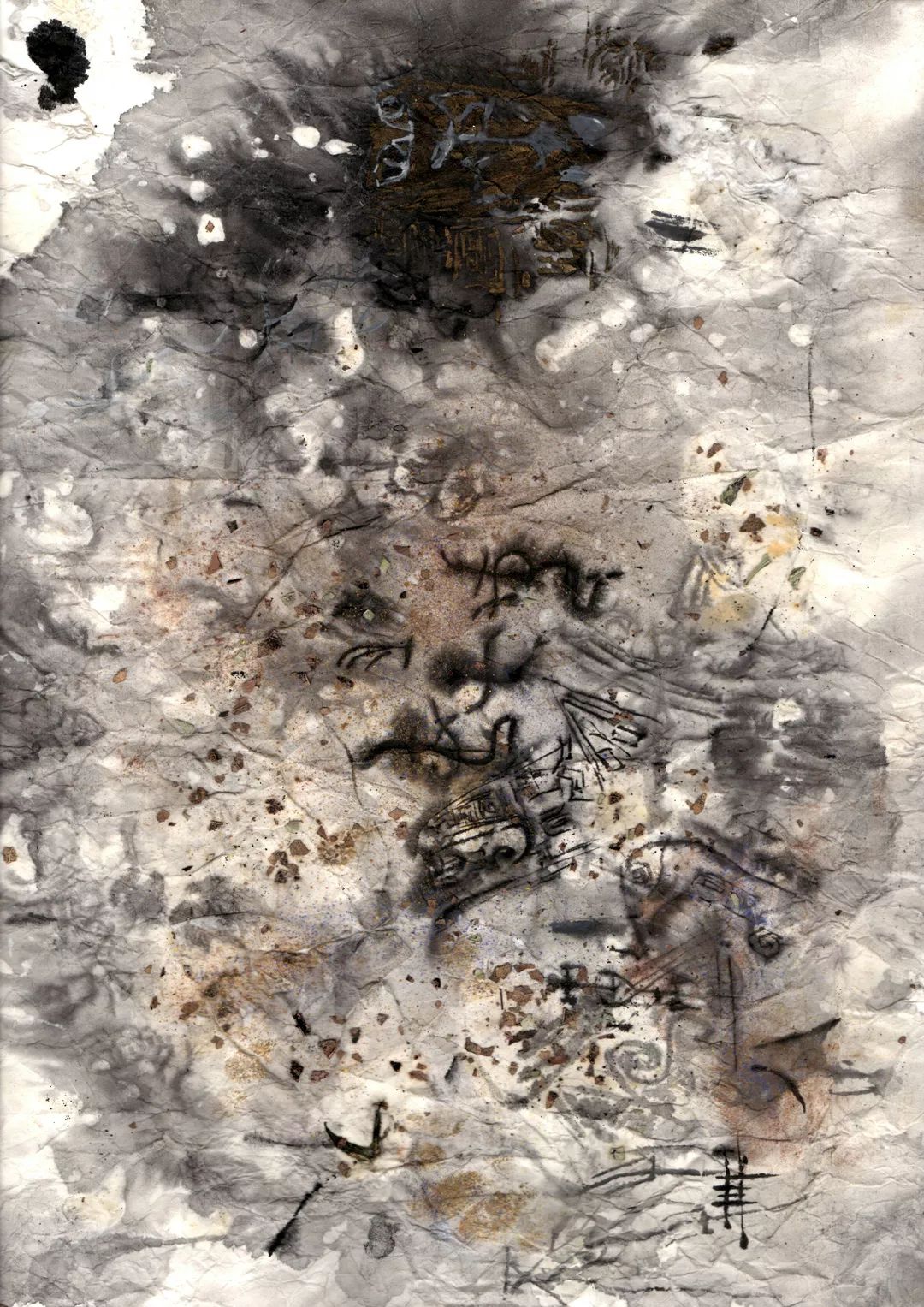 落下至纯亦至真墨与水,黑与白水墨构成将山川四景一笔笔勾勒以笔以纸