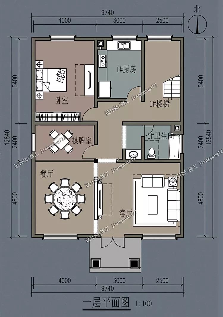 3套受歡迎的平屋頂農村自建房設計圖紙2款30萬1款帶堂屋