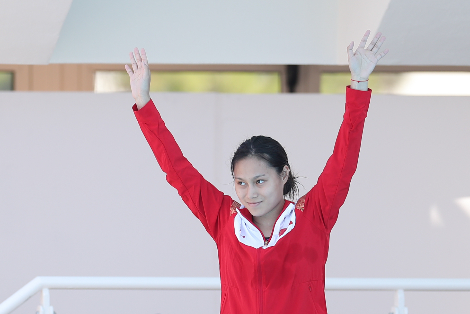 新华社照片,那不勒斯,2019年7月4日7月4日,中国选手吴春婷在比赛前