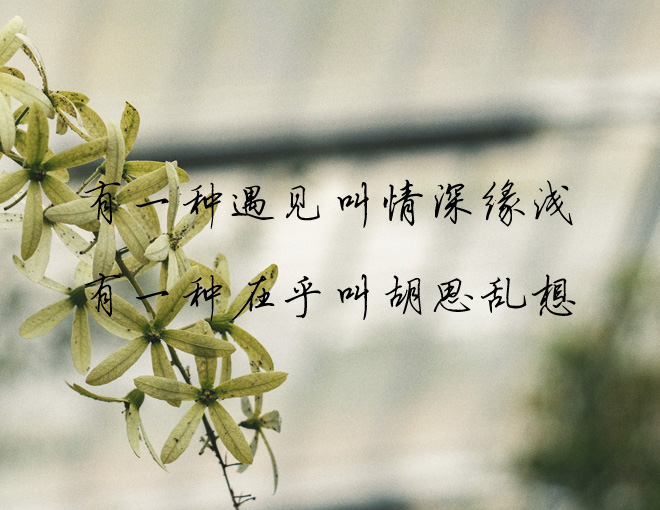 有一种遇见叫情深缘浅,有一种在乎叫胡思乱想