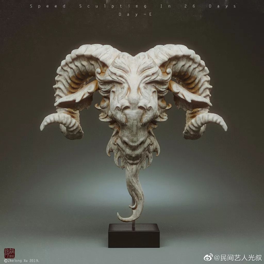 鬼神誌 | 光叔在26天里,创作了26个数字雕塑,他是这么做到的_dsmax