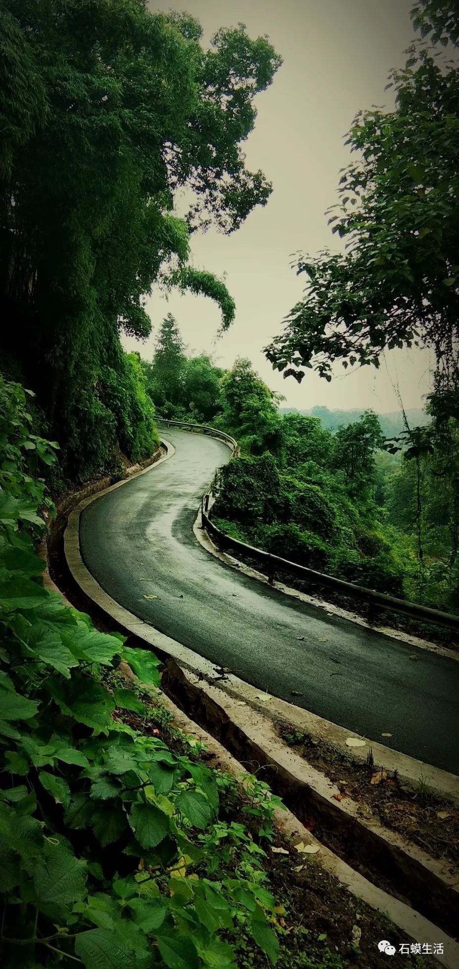 石蟆镇一条崭新的黑色公路真漂亮