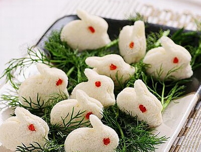 可爱创意美食糯米小白兔_食用