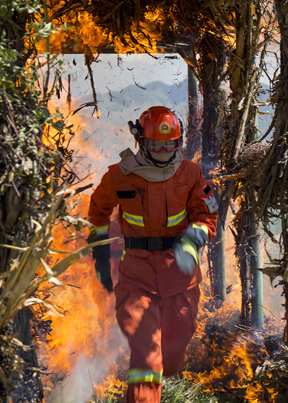 张掖森林消防员火海练真功