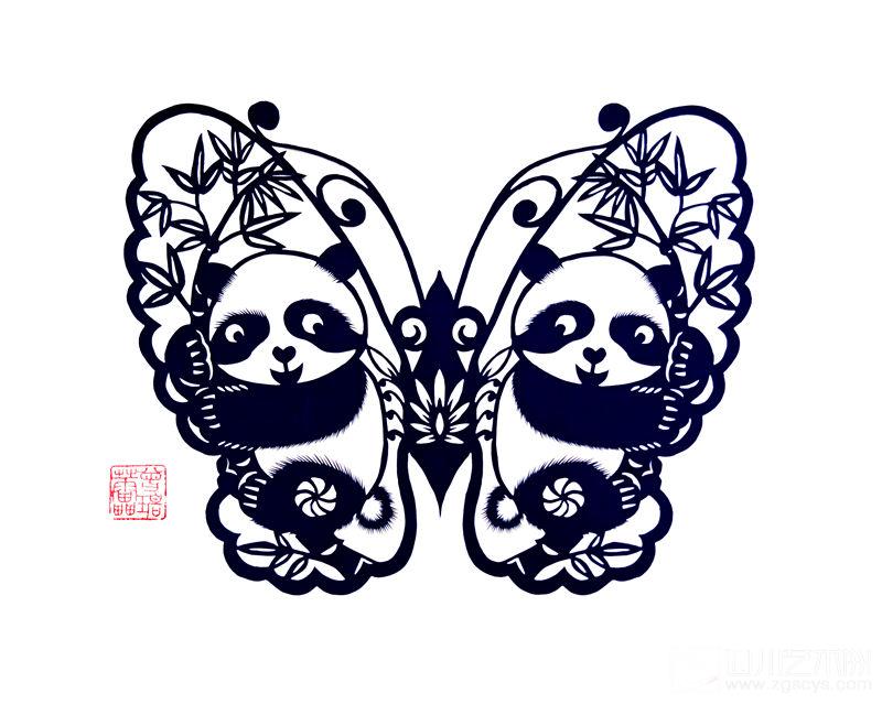 巧著金刀力 花香蝶自来——曾碧蕾剪纸艺术欣赏_熊猫