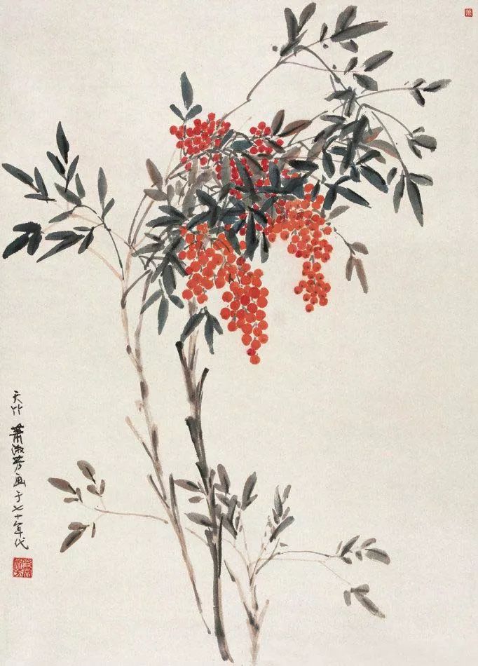 她钟爱画花也是她被誉为百花之神