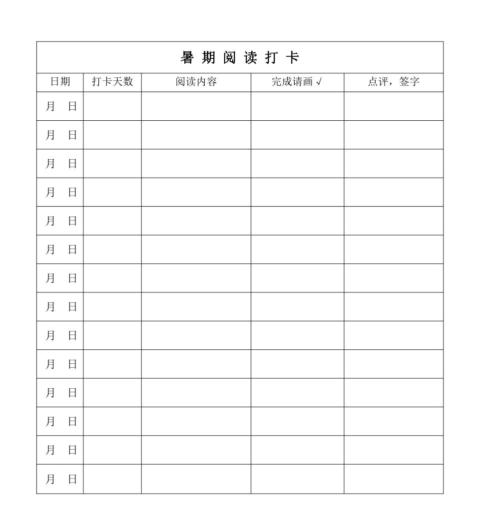 打卡量化表,让你清清楚楚明明白白地看见自己每一步的成长读书不在量