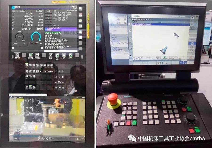 西门子,发那科(fanuc),华中数控的人机界面采用大屏和触摸屏,甚至机床