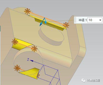 抽壳,主体厚度为7,添加备选厚度,这个厚度可以大一些,主要把前面和底