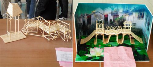 废旧报纸,筷子,牙签搭建起来的大桥,能走人!皖江工学院牛了!