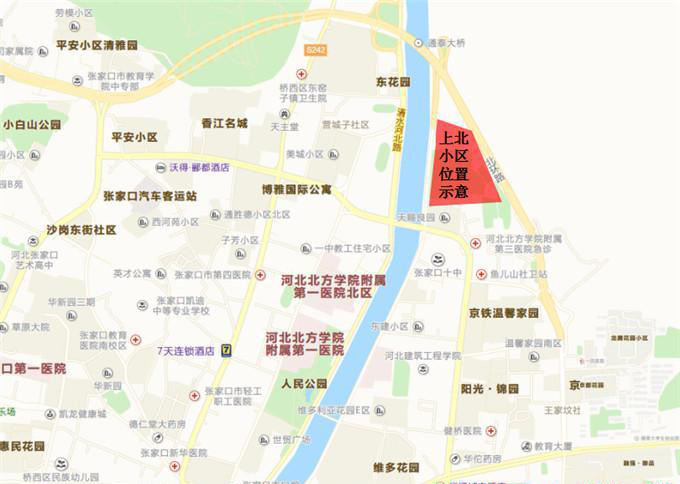 上北小区位于桥东区滨河北路东侧,天赐良缘小区北侧,也就是原来著名的