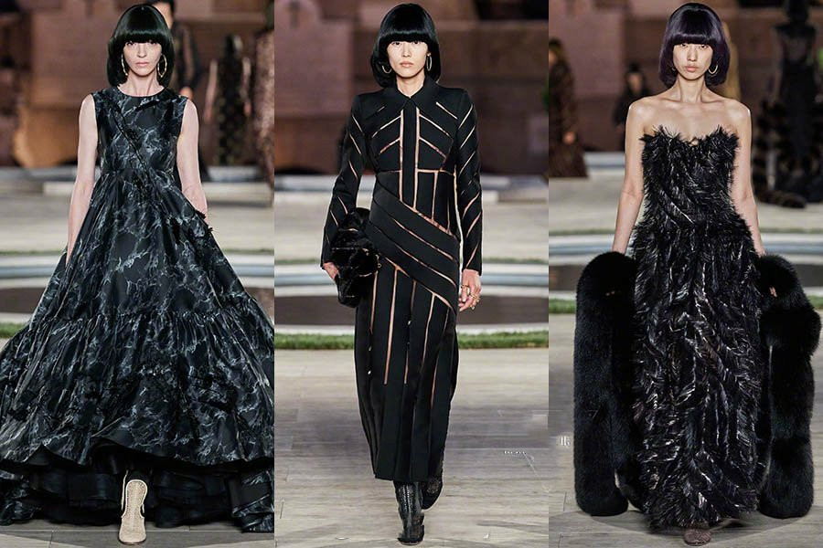 刘雯顶蘑菇头假发出场走秀 干练复古国际范十足