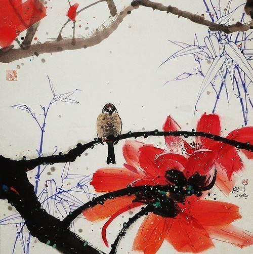 书画名家:汪钰元水墨画欣赏_彩墨画