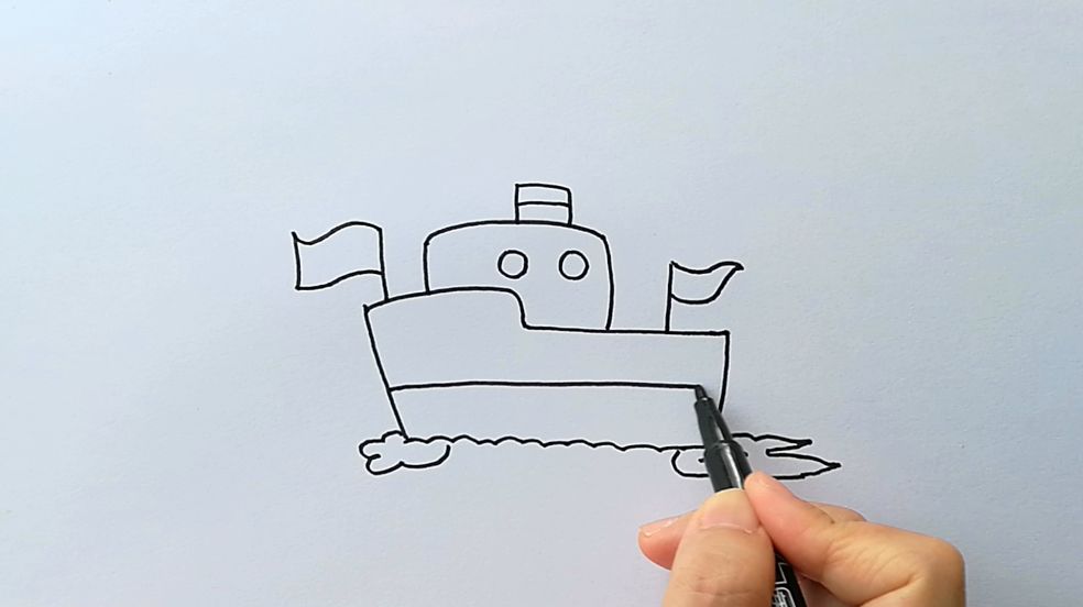 学画画l交通工具小游艇