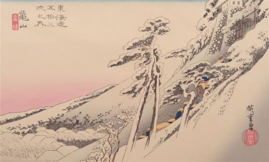 第66号,套色木版浮世绘《北斋画·广重画:风景名作集》,日本"当代第一