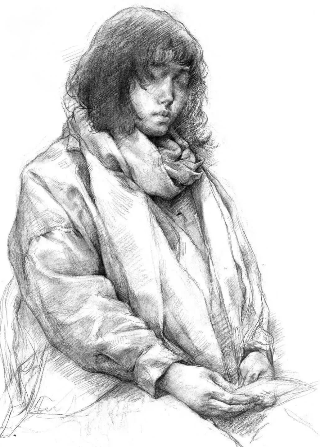 如何才能画出素描半身像带手的高分作品