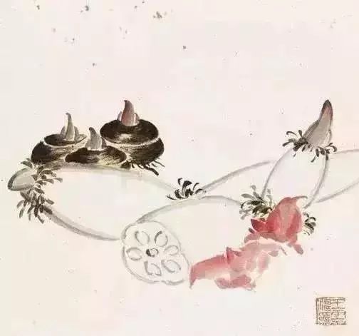 各位大师笔下的莲藕,味道不一样_齐白石