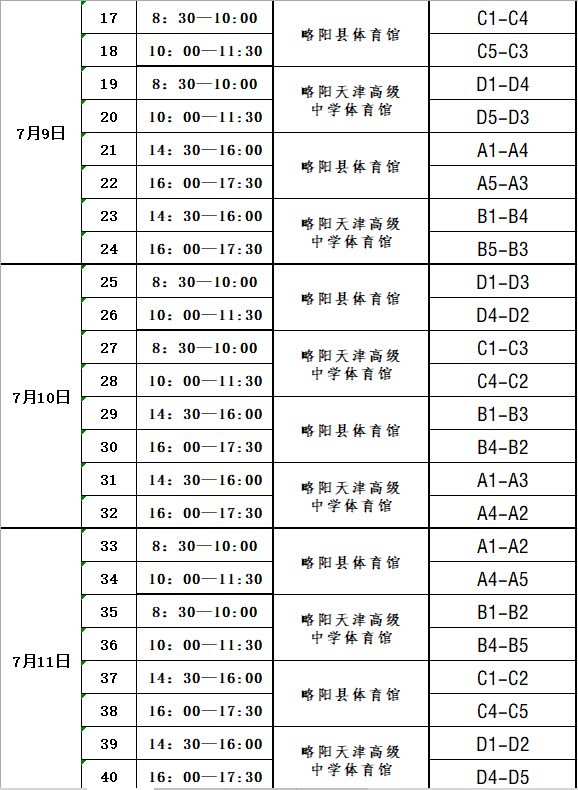 全运会篮球赛程表图片