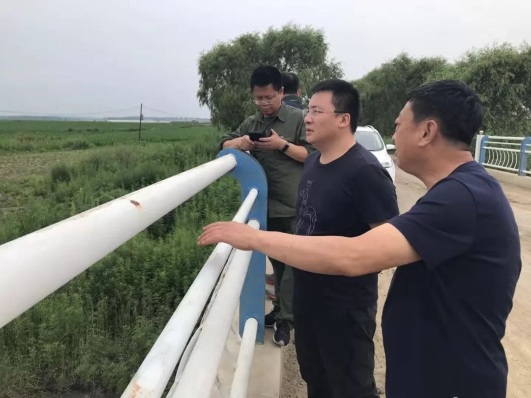 检查指导县领导张义利检查重点乡镇防汛工作