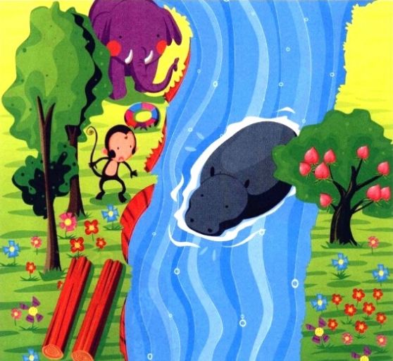 【维克特八大能力】语言智能——结合图片中的场景,为小猴子过河支