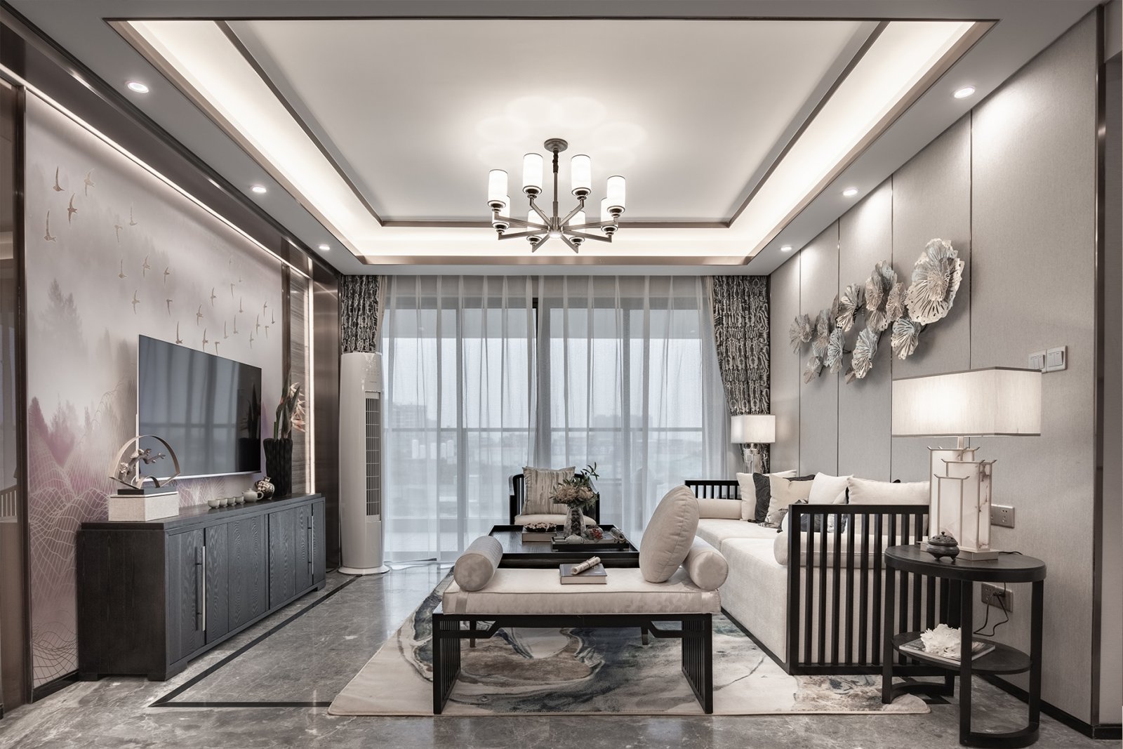 115平新中式风格装修设计 演绎现代气息下的东方气韵