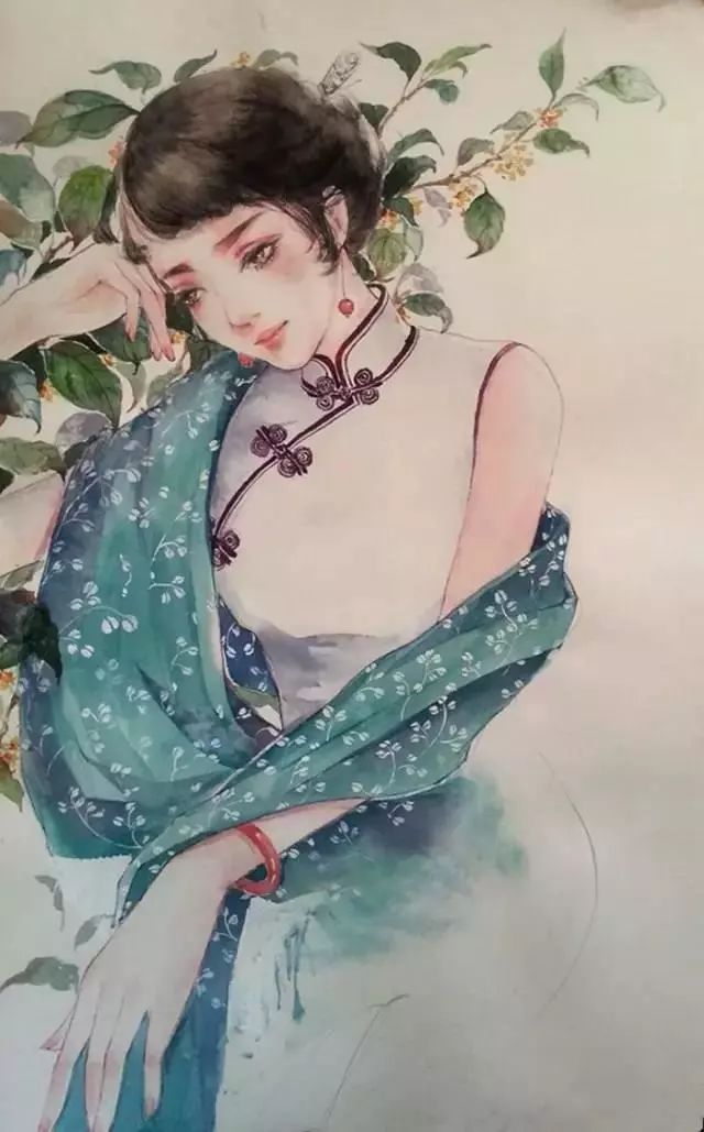 手绘旗袍丽人值得收藏