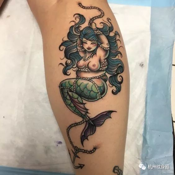 纹身素材美人鱼