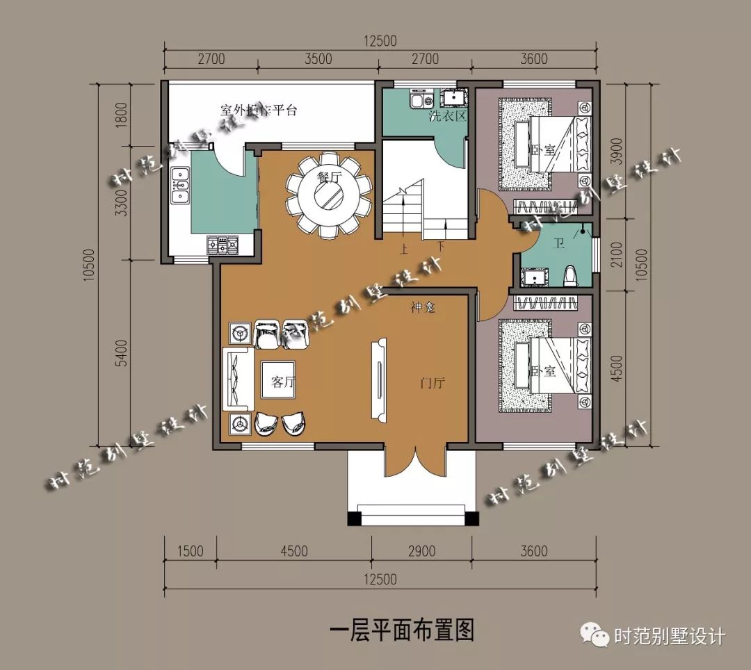 带阁楼10x12米三层新中式农村别墅,6室2厅,30万建成适合自建