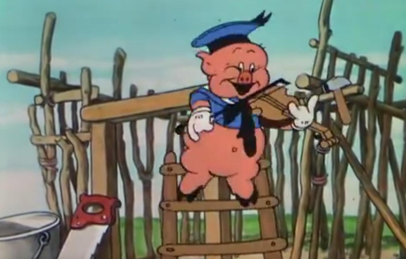 三只小猪:大灰狼想吃小猪,结果没吃到,因为有房子阻挡了_老二