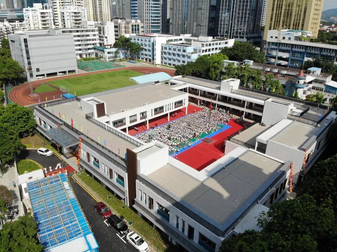 福田区已建成的梅丽小学"装配学校"目前,福田区正在规划建设八卦岭一