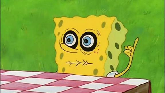 海绵宝宝快要干枯了还逞强说自己不要水