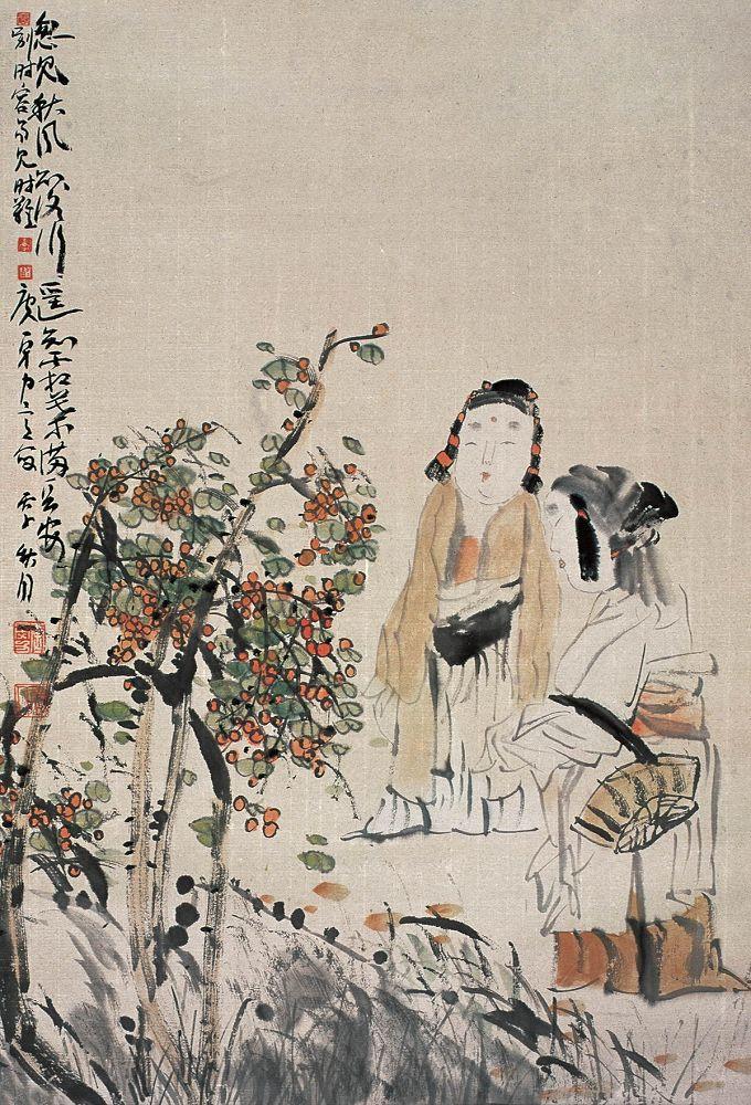 窗竹影摇书案上野泉都入砚池中唐勇力人物画作品精选