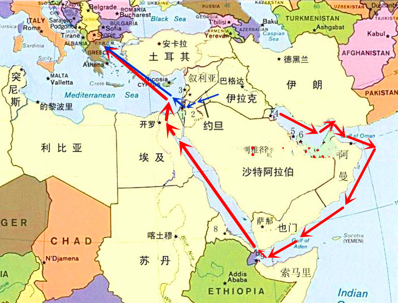 地图看世界;以色列、约旦、巴勒斯坦三国的不同命运