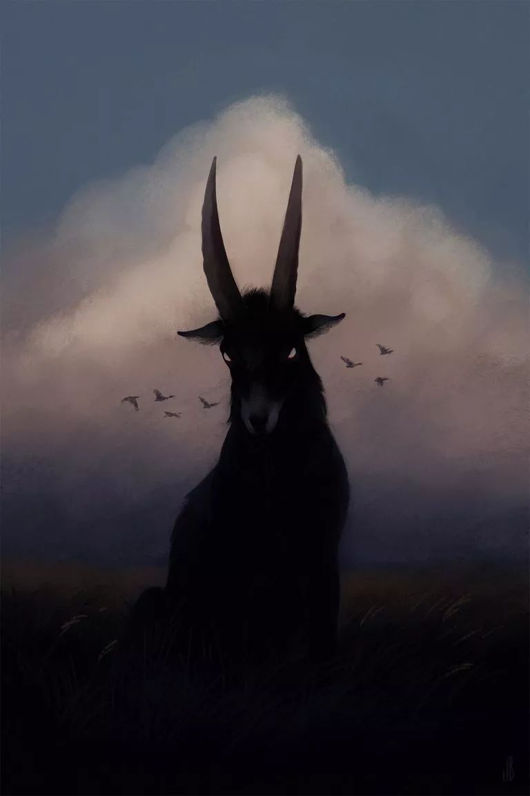 如何用画笔表达神秘感?这组暗黑系动物插画收好了!